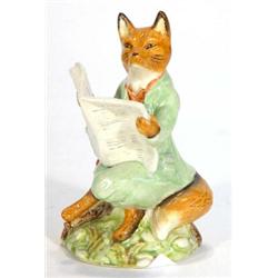 Hand painted Royal Albert 'Foxy Reading', brown back stamp…