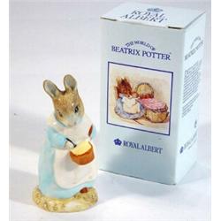 Boxed Royal Albert Beatrix Potter 'Mrs Rabbit cooking', marks to base…