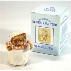 Boxed Royal Albert hand painted Beatrix Potter 'Mrs Tigglewinkle', marks to base…