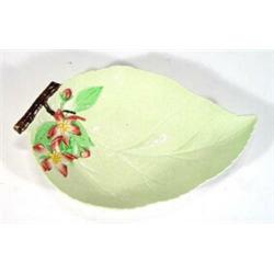 Carltonware 'Australian' leaf dish hand painted with flowers, marks to base, 23cm in length…