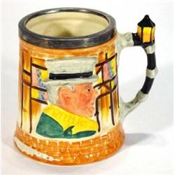 Hand painted Lancaster Sandland Pickwick tankard, marks to base, 13cm high…