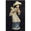 Image 1 : Hand painted Lladro oriental figurine with child on back and straw hat, impressed and printed mar…