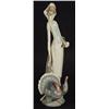 Image 1 : Hand painted Lladro figurine amongst turkeys, impressed and printed marks to base, 36cm high…