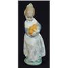 Image 1 : Hand painted Lladro figurine of girl clutching a basket of oranges in floral dress, impressed and…