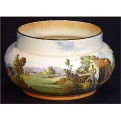 Royal Doulton Seriesware pot hand coloured and transfer printed with watermill scene, marks to ba…