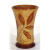 Image 1 : Doulton Lambeth stoneware vase decorated with autumn leaves onto a brown ground, impressed and 'M…