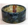 Image 1 : Doulton Lambeth stoneware mottled blue and green glazed dog bowl, impressed marks to base, 23cm d…