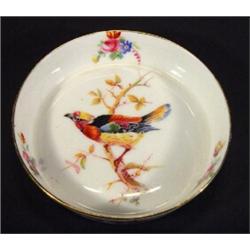 Royal Doulton dish transfer printed with bird on a branch, marks to back, 10cm diameter…