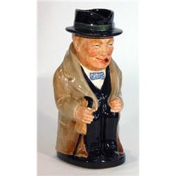 Large hand painted 'Winston Churchill' toby jug, marks to base, 23cm high…