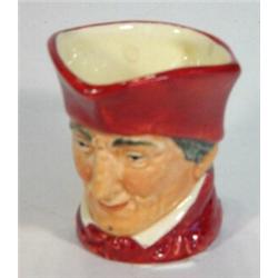 Tiny hand painted Royal Doulton 'Cardinal' character jug, marks to base, 7cm high…