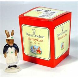 Boxed Royal Doulton hand painted 'Nurse' Bunnikins, marks to base…