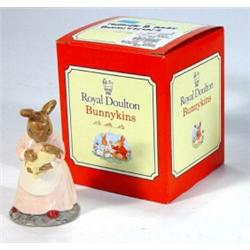 Boxed Royal Doulton hand painted 'Mother and Baby' Bunnikins, marks to base…