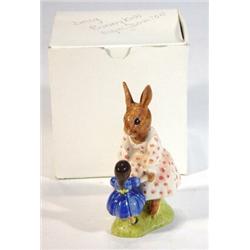 Boxed hand painted Royal Doulton 'Dollie' Bunnikins Playtime, marks to base…