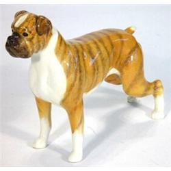 Hand painted standing Beswick tan boxer dog, marks to base, 16cm high…