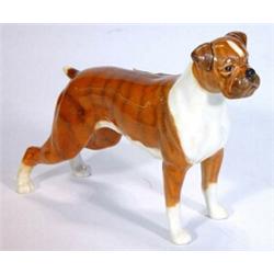 Hand painted Beswick standing brown boxer dog, marks to base, 16cm high…