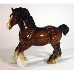 Hand painted Beswick standing Shire horse, marks to base, 24cm high…