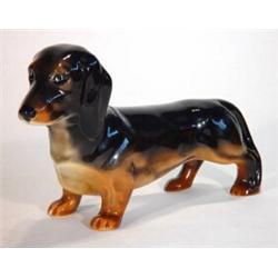 Hand painted Beswick standing dachschund, marks to base, 20cm in length…