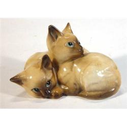 Hand painted Beswick kitten group, impressed marks to base, 10cm long…