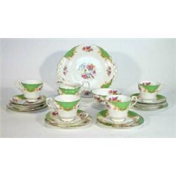 Paragon 'Rockingham' patterned part tea service, comprising four cups, six saucers, five side pla…