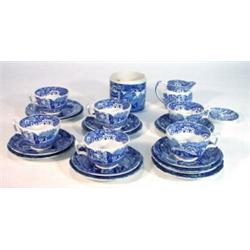 Selection of Copeland Spode 'Italian' patterned teaware, including pot, milk jug, cups, saucers, …