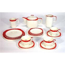 Selection of Midwinter 'Red Domino' patterned Style Craft teaware, comprised teapot, milk jug, mu…