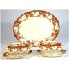 Image 1 : Bisto Pottery brown transfer printed meat plate and two matching tureens on stands, decorated wit…