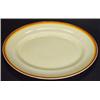 Image 1 : Oval Clarice Cliff Bizarre meat plate, decorated with a band of browns, oranges and yellows, Biza…
