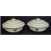 Image 1 : Pair of Royal Copenhagen Art Deco style tureens and covers, decorated with stylised leaves, marks…