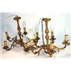 Image 1 : Pair of five branch gilt brass chandeliers…