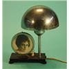 Image 1 : Art Deco domed topped chrome table lamp with photo frame, 22cm high…