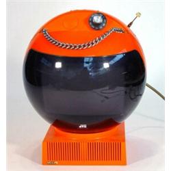 Orange JVC Videosphere television on stand, 32cm high…