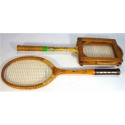 T.H. Potter & Sons Phenomenon wooden tennis racquet, an Alexander Championship model wooden tenni…