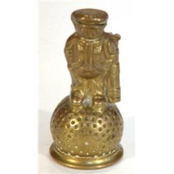 Brass golf caddy bell, 9cm high…