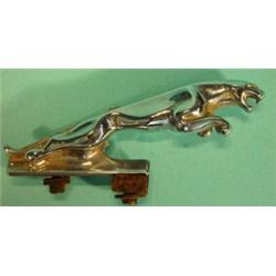 Chrome plated Jaguar car mascot, numbered E/24265/3WBB, 12cm long…