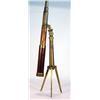 Image 1 : Victorian brass and rosewood five drawer telescope, Davies- Derby on a brass tripod…
