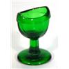 Image 1 : Moulded green glass eyebath, 6cm high…