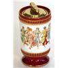 Image 1 : Cylindrical Colibri pottery tablelighter, decorated with a band of dancing maidens, 13cm high…