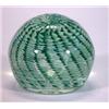 Large white and green painted glass dump paperweight, 10cm high…