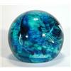 Image 1 : Bubbled blue glass paperweight, 7cm high…