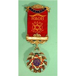 Silver and enamel Masonic medal, RAOB Grand Council…