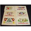 Six hand embroidered military floral and other postcards…