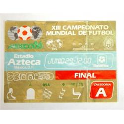 Mexico 1986 World Cup final ticket, Argentina versus West Germany…