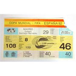 FIFA Espana 1982 World Cup England versus West Germany ticket…