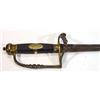 Ebony and brass handled British military sword, marked 'My Country and King' to blade…