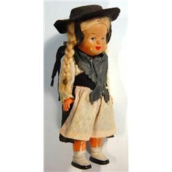 Clockwork plastic Swiss doll, 20cm high…