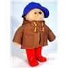 Image 1 : Gabriel Paddington Bear with brown overcoat and red wellington boots, label to back, 52cm high…
