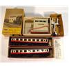 Image 1 : Boxed Trix 00 gauge Western signal box, two restaurant cars and boxed Trix signal…