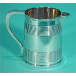 Georgian silver cream jug with ribbed bands, London 1809, 9cm high…