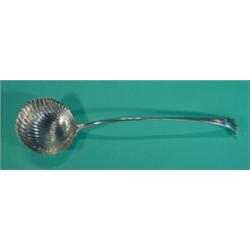 Georgian silver clam shell shaped ladle London 1756, 34cm long…