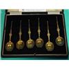 Image 1 : Boxed set of six silver Coronation spoons with chased decoration, Birmingham 1952…